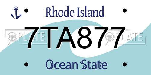 7TA877 Rhode Island License Plate