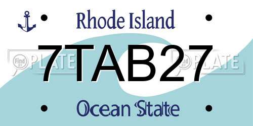 7TAB27 Rhode Island License Plate