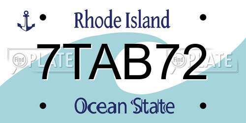 7TAB72 Rhode Island License Plate