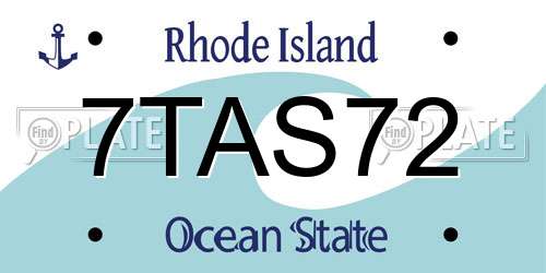 7TAS72 Rhode Island License Plate