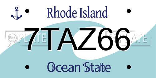 7TAZ66 Rhode Island License Plate
