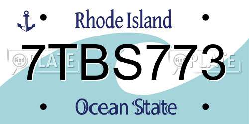 7TBS773 Rhode Island License Plate
