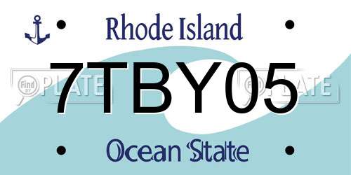 7TBY05 Rhode Island License Plate