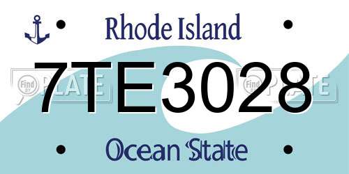 7TE3028 Rhode Island License Plate