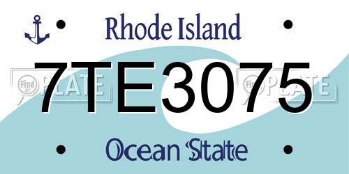 7TE3075 Rhode Island License Plate