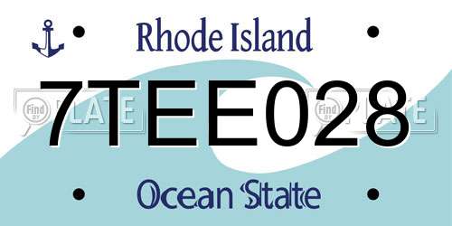 7TEE028 Rhode Island License Plate