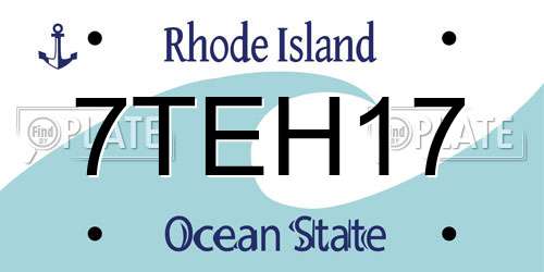 7TEH17 Rhode Island License Plate