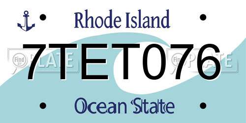 7TET076 Rhode Island License Plate