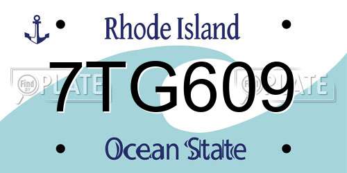 7TG609 Rhode Island License Plate