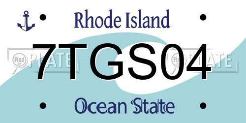 7TGS04 Rhode Island License Plate