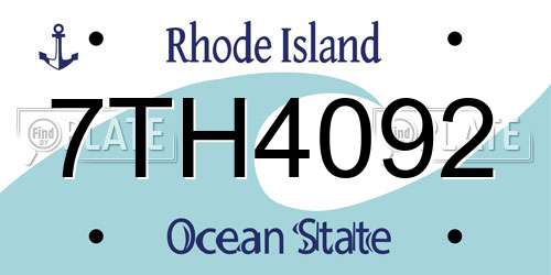 7TH4092 Rhode Island License Plate