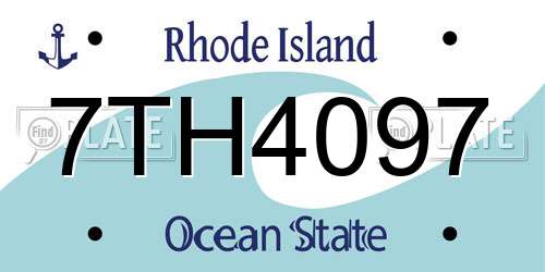 7TH4097 Rhode Island License Plate