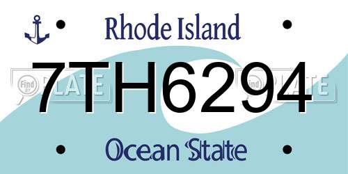 7TH6294 Rhode Island License Plate