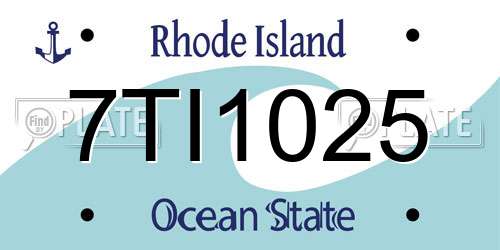 7TI1025 Rhode Island License Plate