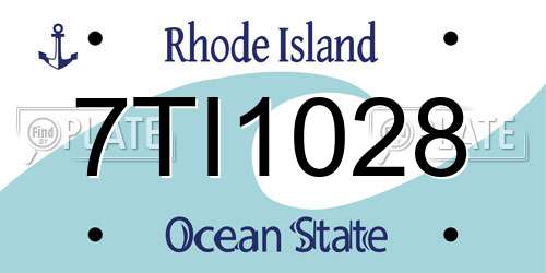 7TI1028 Rhode Island License Plate