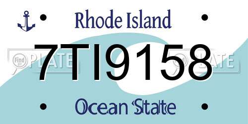 7TI9158 Rhode Island License Plate