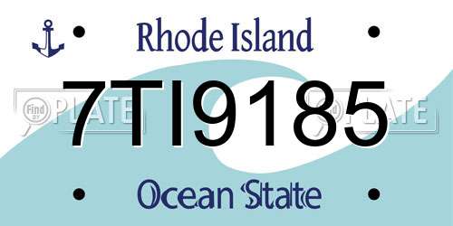 7TI9185 Rhode Island License Plate