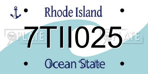 7TII025 Rhode Island License Plate