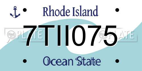 7TII075 Rhode Island License Plate