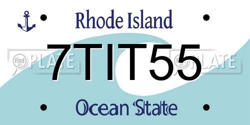 7TIT55 Rhode Island License Plate