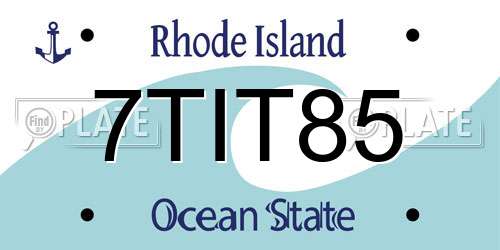 7TIT85 Rhode Island License Plate