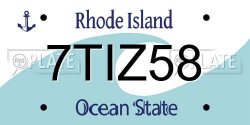 7TIZ58 Rhode Island License Plate