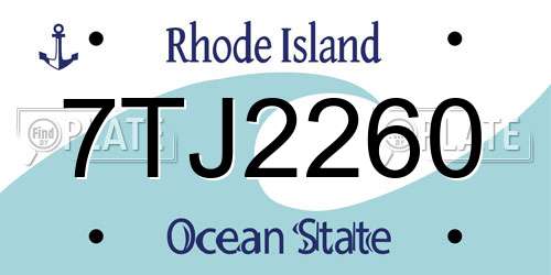 7TJ2260 Rhode Island License Plate