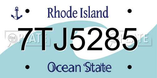 7TJ5285 Rhode Island License Plate