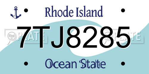 7TJ8285 Rhode Island License Plate