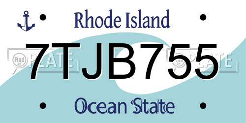 7TJB755 Rhode Island License Plate