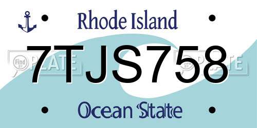 7TJS758 Rhode Island License Plate