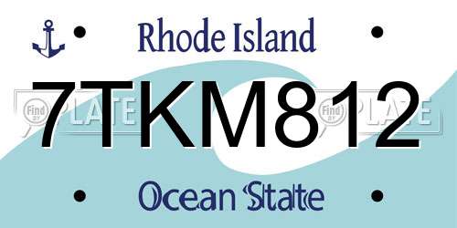 7TKM812 Rhode Island License Plate