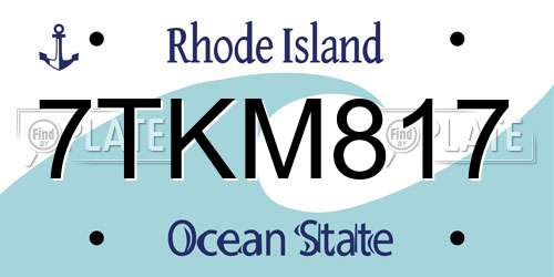 7TKM817 Rhode Island License Plate