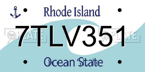 7TLV351 Rhode Island License Plate