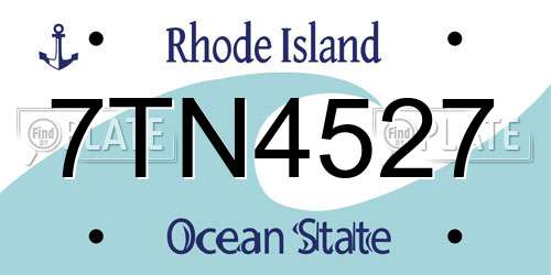 7TN4527 Rhode Island License Plate