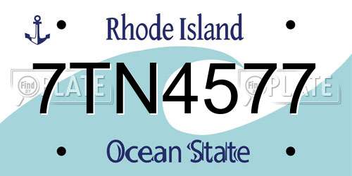 7TN4577 Rhode Island License Plate