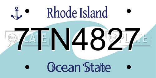 7TN4827 Rhode Island License Plate