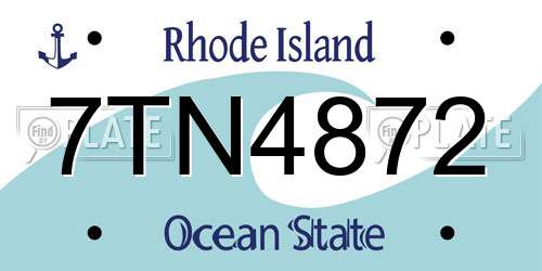 7TN4872 Rhode Island License Plate