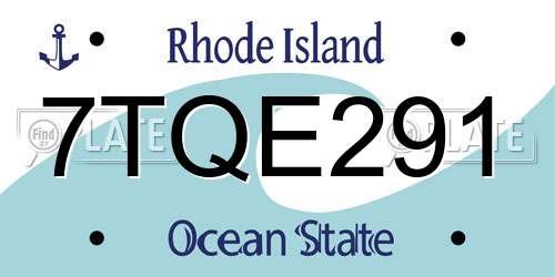 7TQE291 Rhode Island License Plate