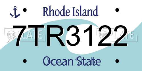 7TR3122 Rhode Island License Plate