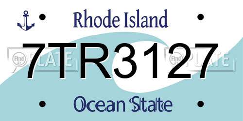 7TR3127 Rhode Island License Plate