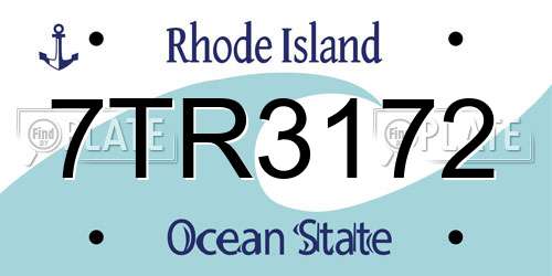 7TR3172 Rhode Island License Plate