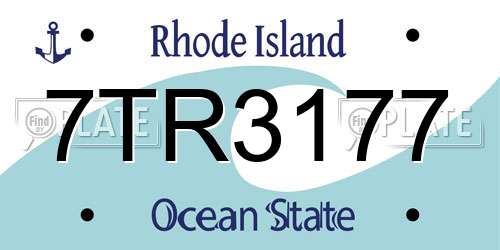 7TR3177 Rhode Island License Plate