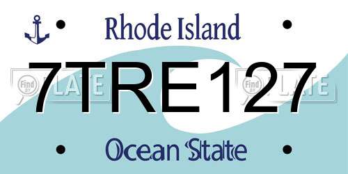7TRE127 Rhode Island License Plate
