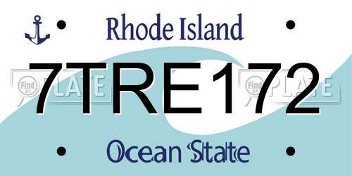 7TRE172 Rhode Island License Plate