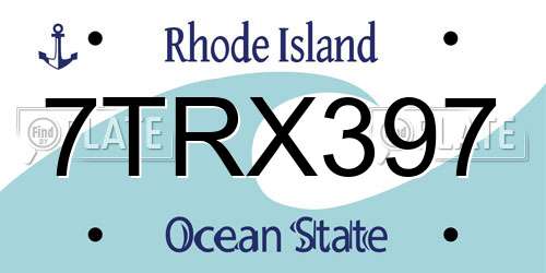 7TRX397 Rhode Island License Plate
