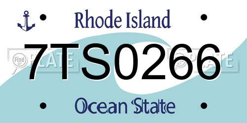 7TS0266 Rhode Island License Plate