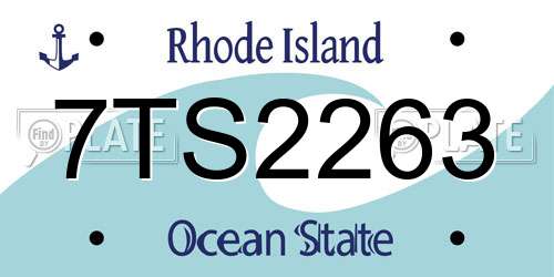 7TS2263 Rhode Island License Plate