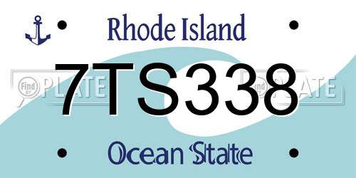 7TS338 Rhode Island License Plate