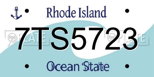 7TS5723 Rhode Island License Plate
